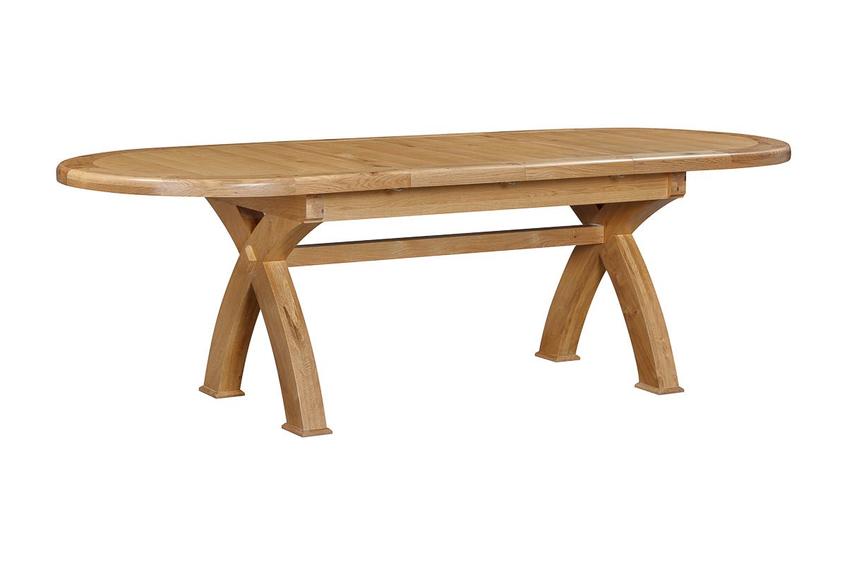 Your Home Style Dining Table Kingston Oak Oval Cross Leg Extending 176/256 Table