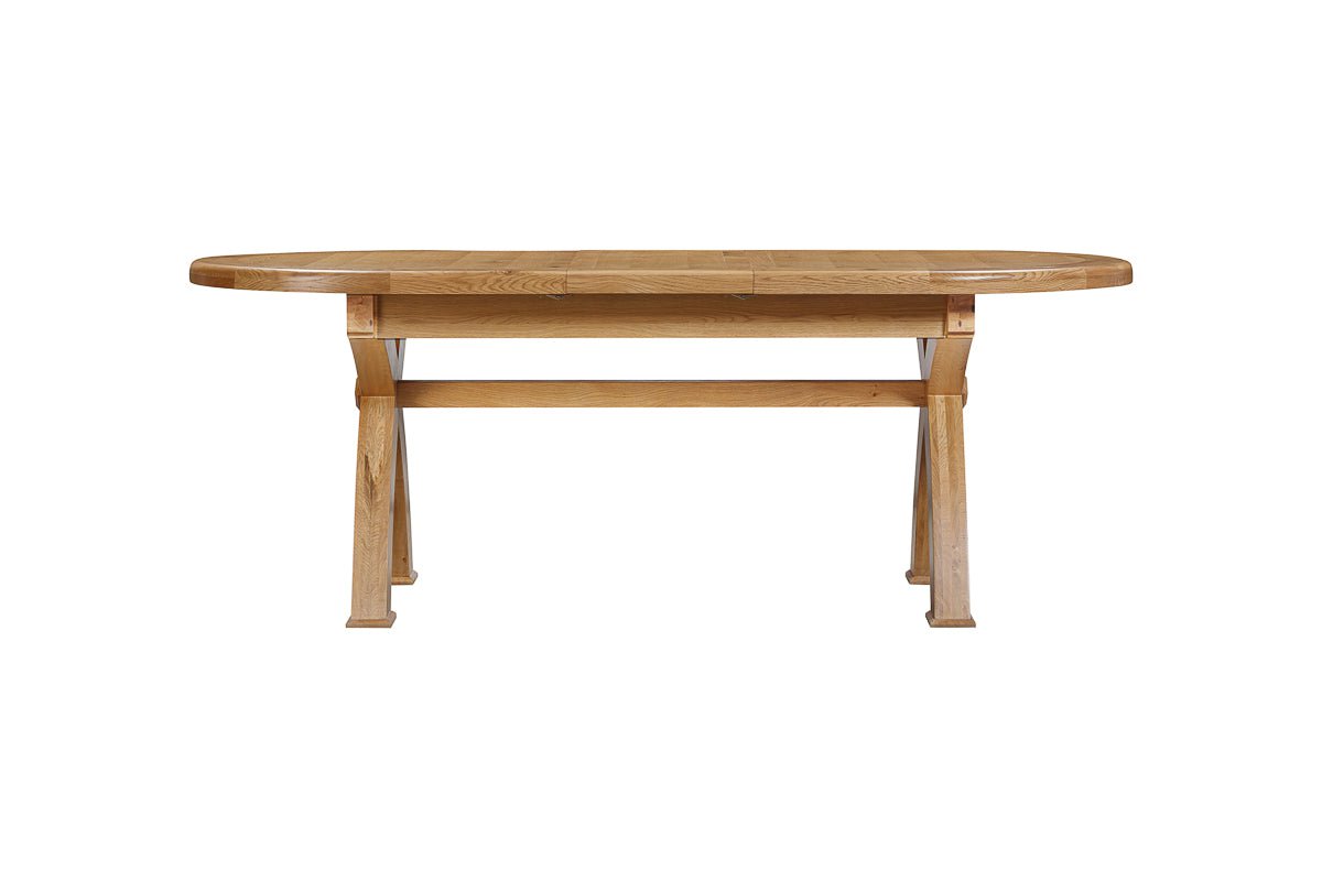 Your Home Style Dining Table Kingston Oak Oval Cross Leg Extending 176/256 Table