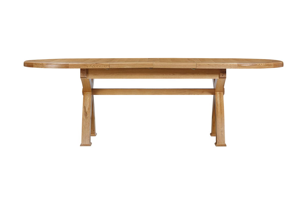 Your Home Style Dining Table Kingston Oak Oval Cross Leg Extending 176/256 Table