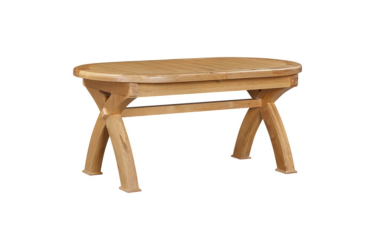 Your Home Style Dining Table Kingston Oak Oval Cross Leg Extending 176/256 Table
