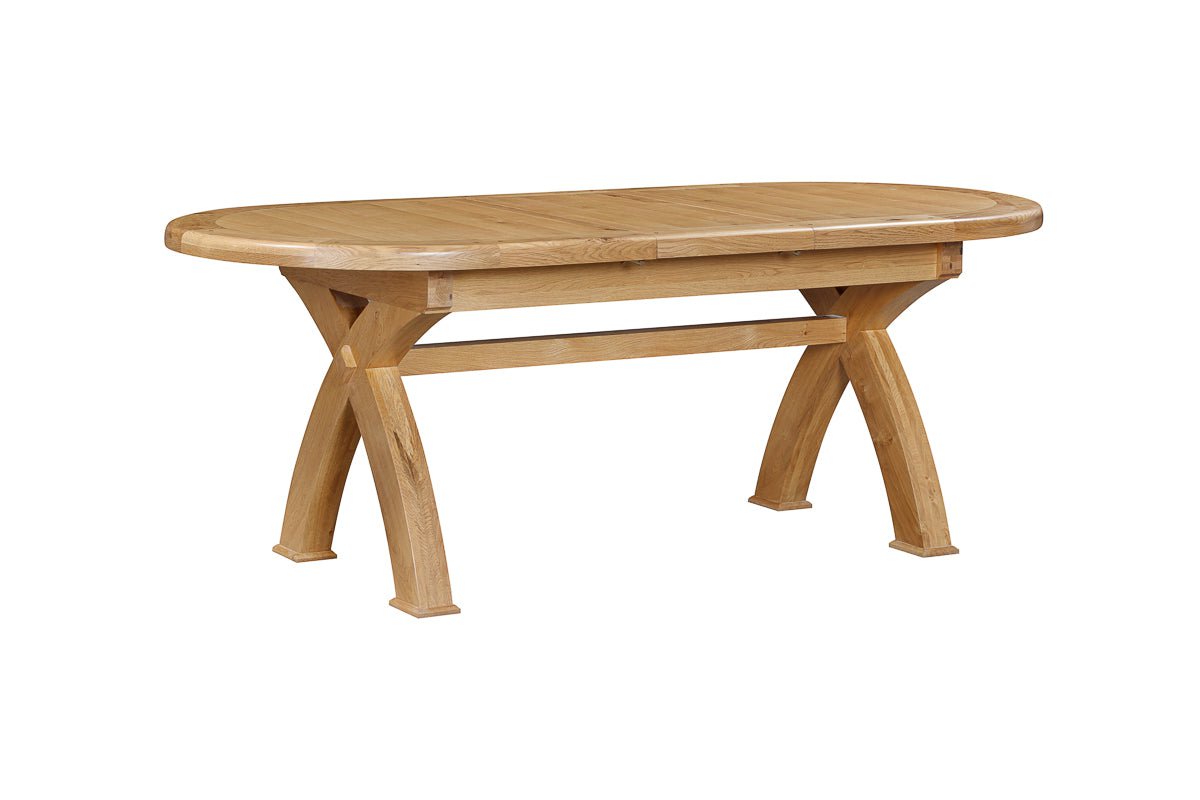 Your Home Style Dining Table Kingston Oak Oval Cross Leg Extending 176/256 Table