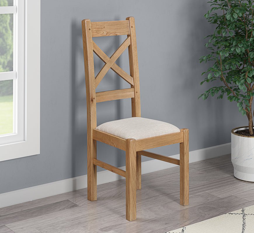 Your Home Style Dining Chairs Kingston Oak Pair of Cross Back Dining Chair