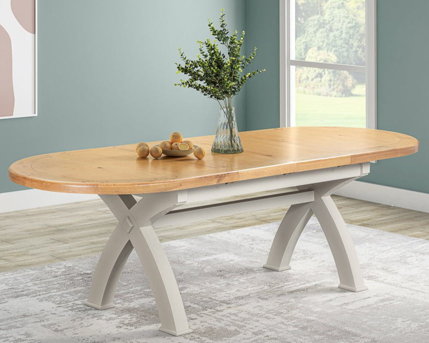 Your Home Style Dining Table Kingston Painted Oval Cross Leg 176/256 Extending Table