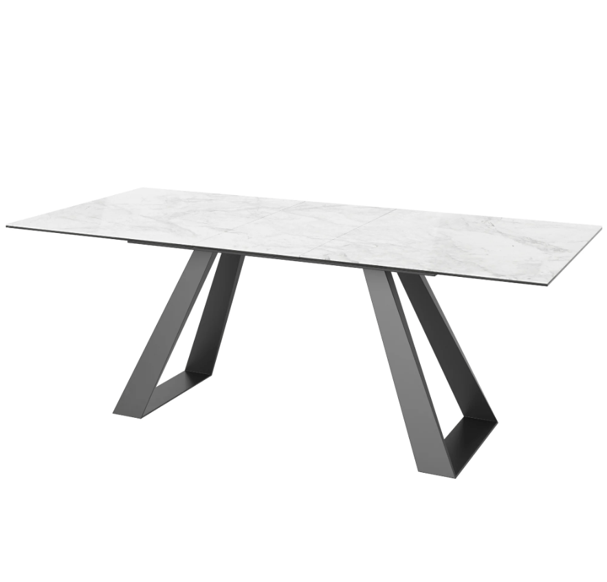 Torelli Dining Table DefaultTitle Lavante Gloss Ceramic Extending Dining Table Grey 160 to 200cm