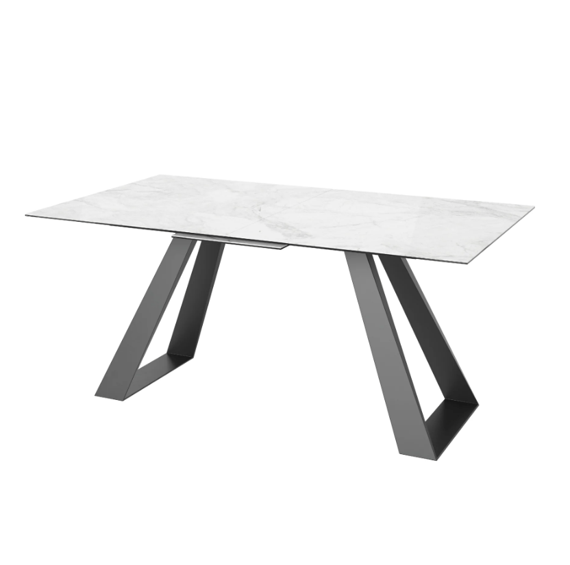 Torelli Dining Table DefaultTitle Lavante Gloss Ceramic Extending Dining Table Grey 160 to 200cm