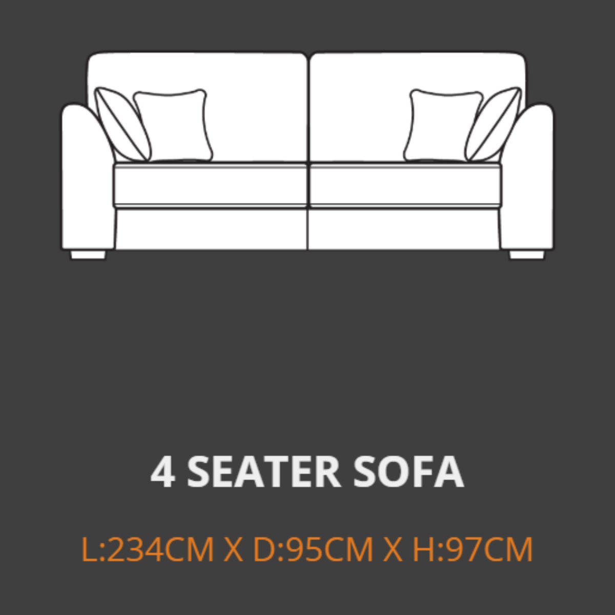 Your Home Furniture of Newark 4 Seater Sofa Lebus Grantley 4 Seater Sofa