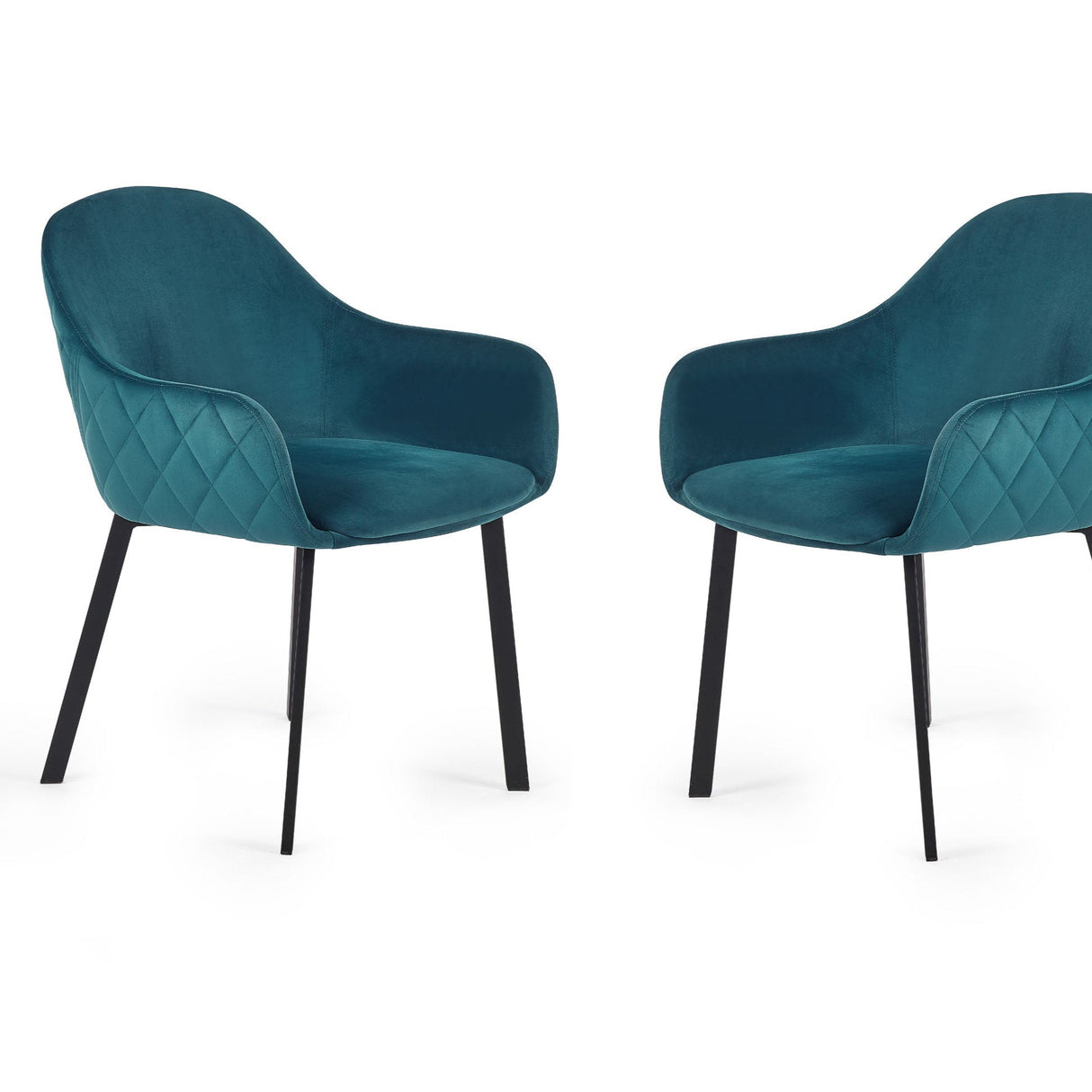 Julian Bowen Dining Chairs Lima Dining Chairs - Teal Velvet - Sold in pairs