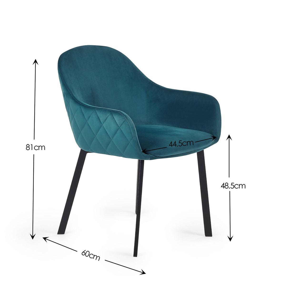Julian Bowen Dining Chairs Lima Dining Chairs - Teal Velvet - Sold in pairs