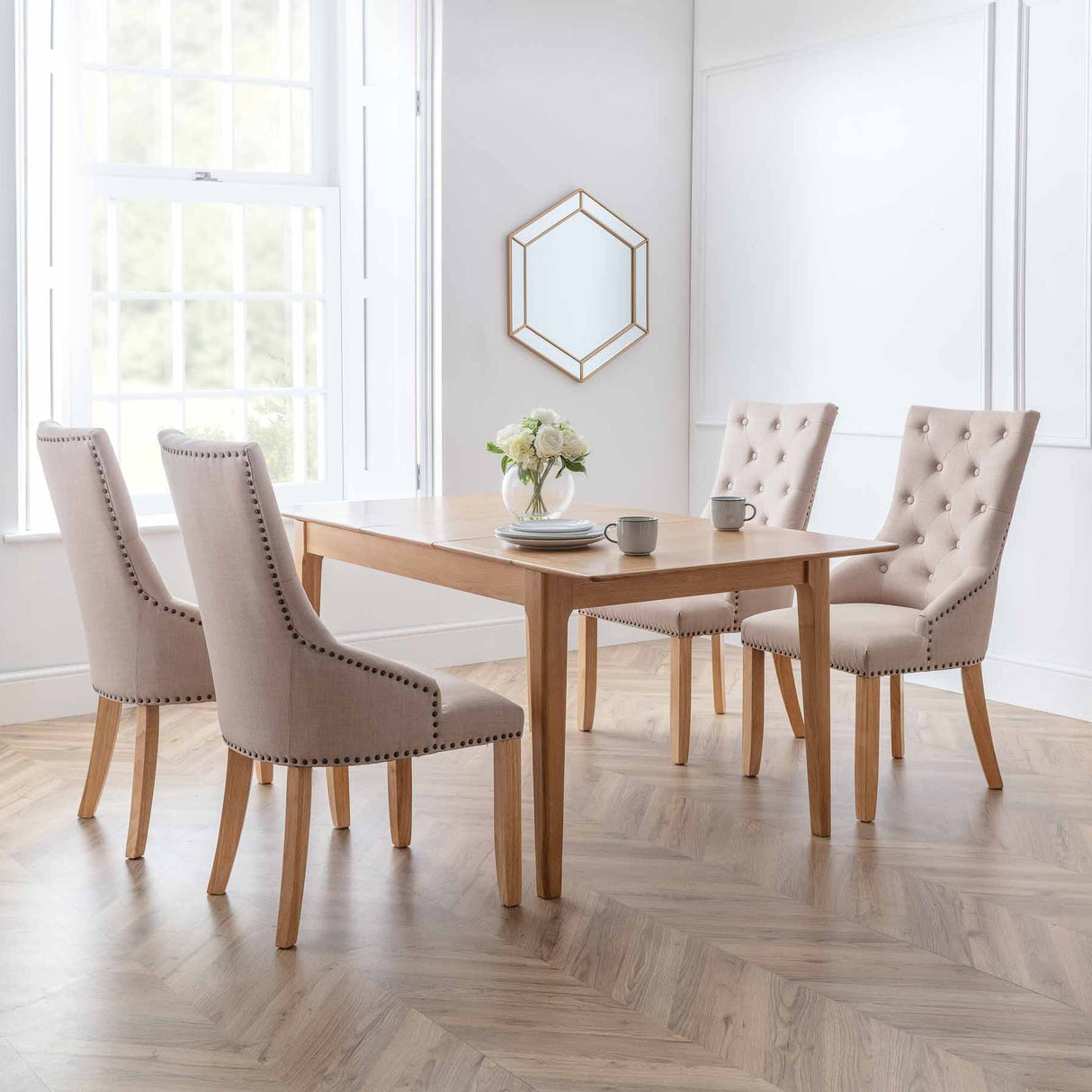 Julian Bowen Dining Chairs Loire Button Back Chairs - Sold in pairs