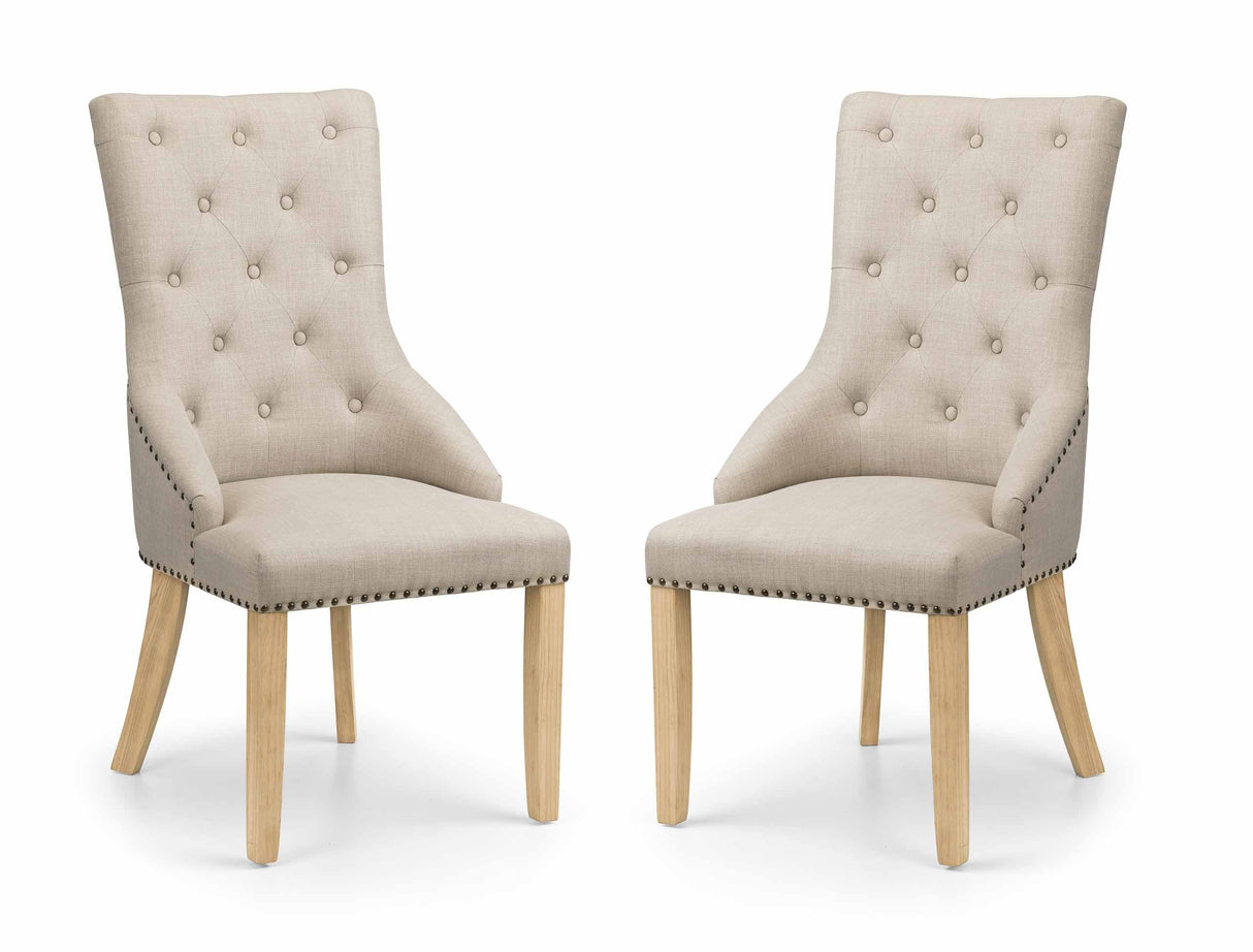 Julian Bowen Dining Chairs Loire Button Back Chairs - Sold in pairs