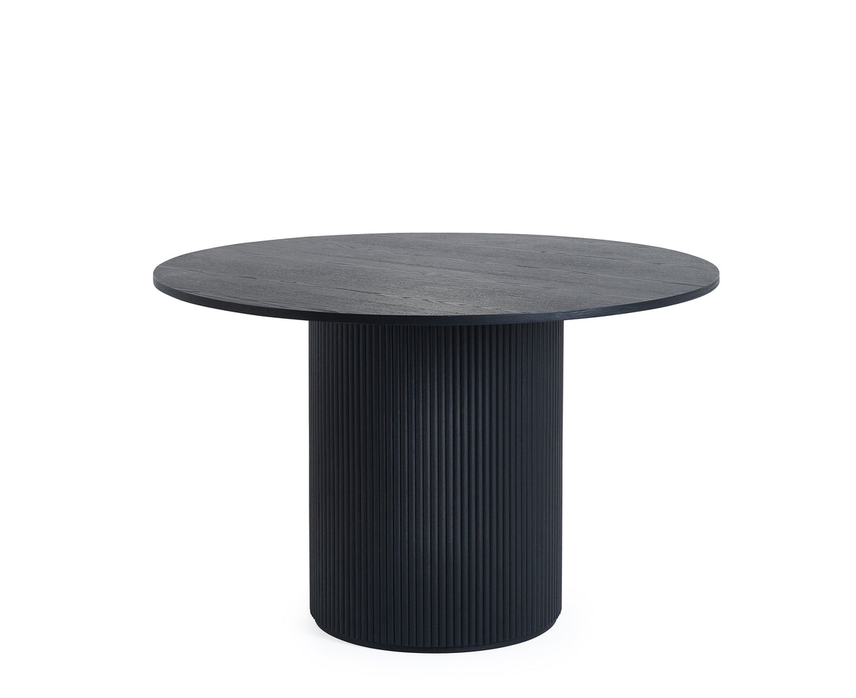 Julian Bowen Dining Tables Louis Fluted Round Dining Table - Black