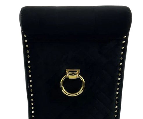 AWST Dining Chairs Lucie Black Knocker Back Fabric Dining Chair