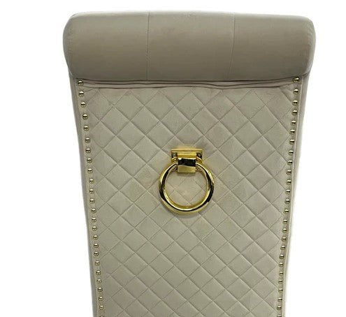 AWST Dining Chairs Lucie Cream Knocker Back Fabric Dining Chair