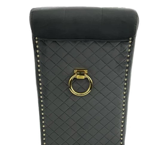 AWST Dining Chairs Lucie Grey Knocker Back Fabric Dining Chair