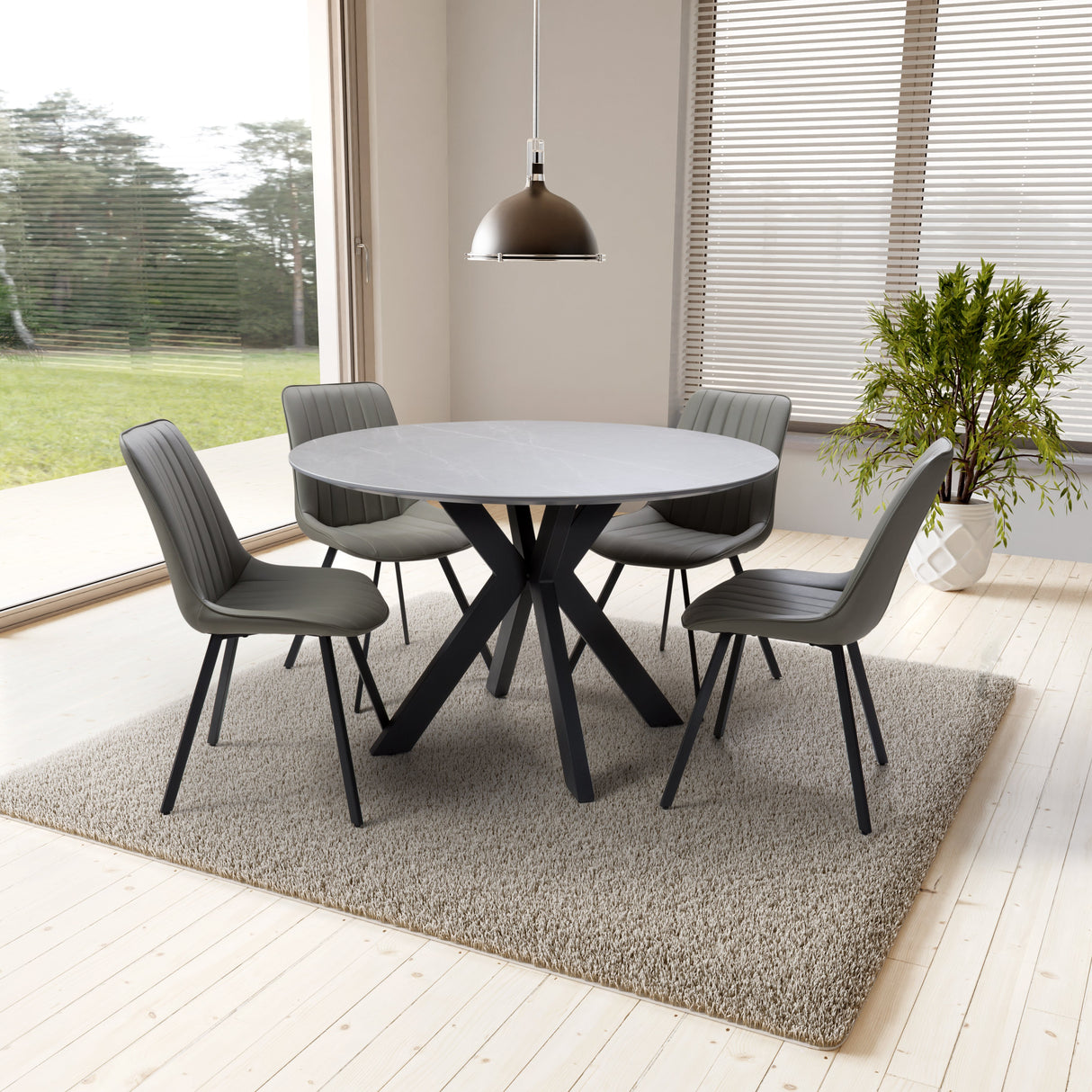 Furniture Link Dining Table Extending Lunar Round Table 1200mm