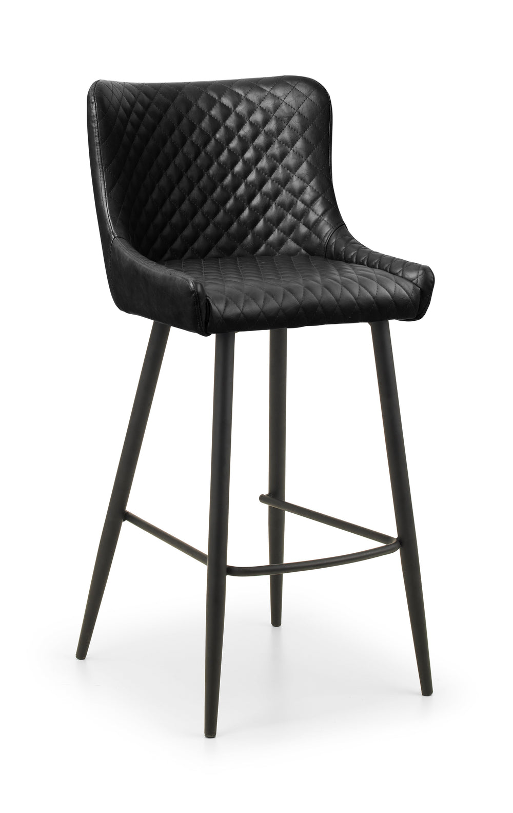 Julian Bowen Bar Stools Luxe Faux Leather Barstool - Black