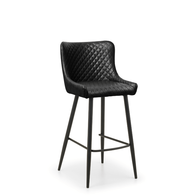 Julian Bowen Bar Stools Luxe Faux Leather Barstool - Black