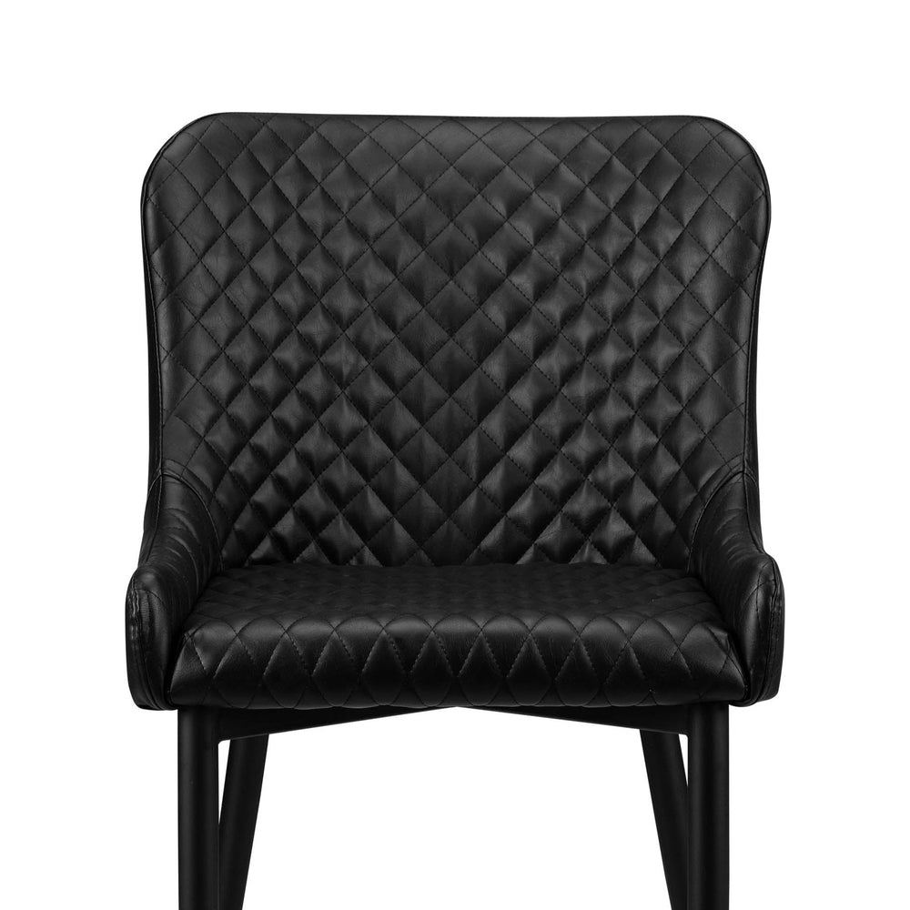 Julian Bowen Dining Chairs Luxe Faux Leather Dining Chairs Black - Sold in pairs
