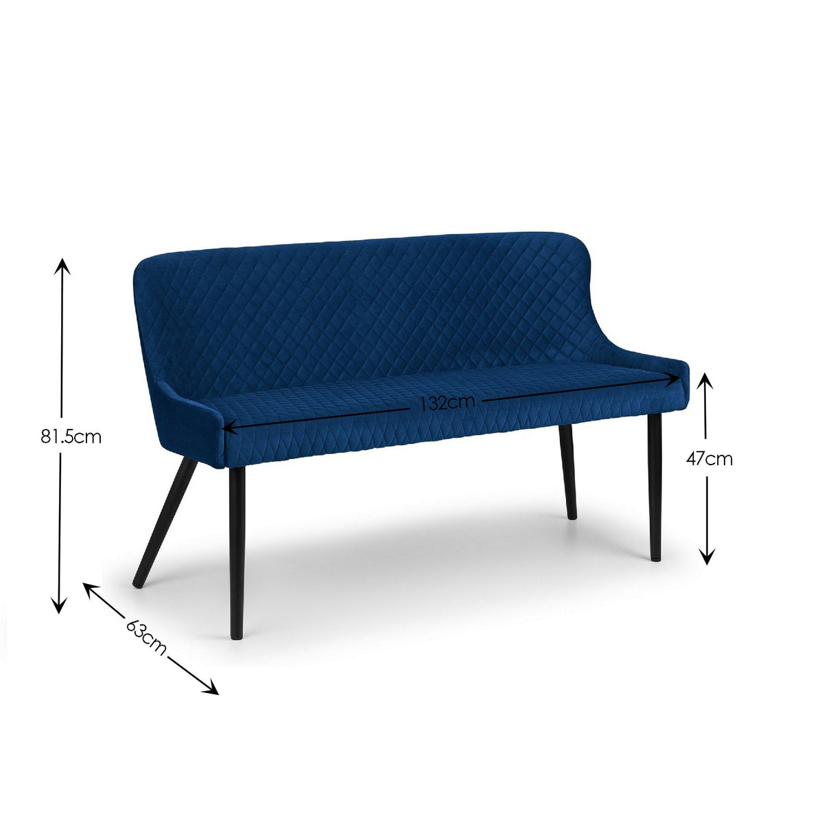 Julian Bowen Benches Luxe High Back Bench - Blue