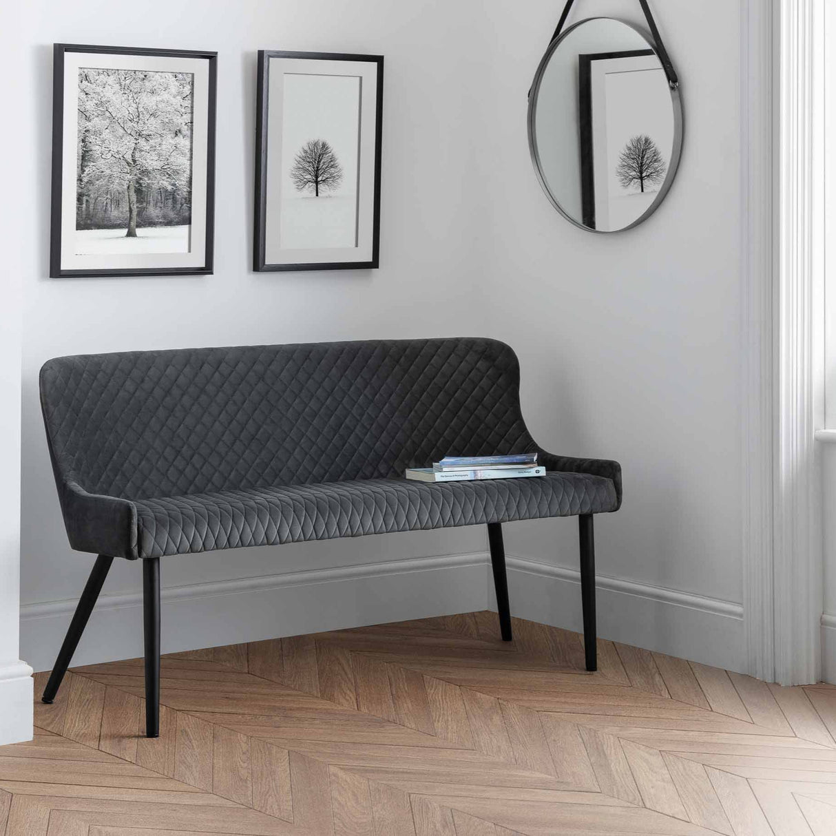 Julian Bowen Benches Luxe High Back Bench - Grey