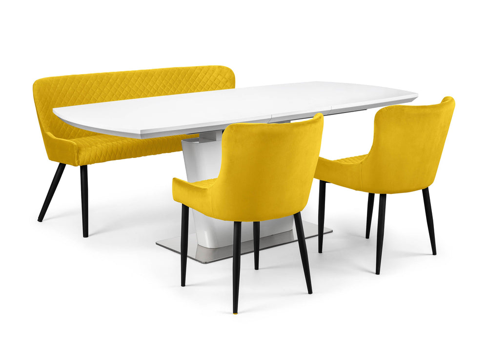 Julian Bowen Benches Luxe High Back Bench - Mustard