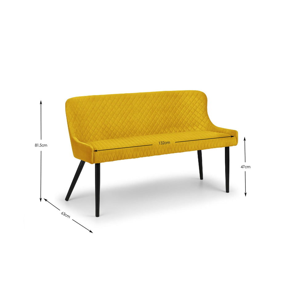 Julian Bowen Benches Luxe High Back Bench - Mustard