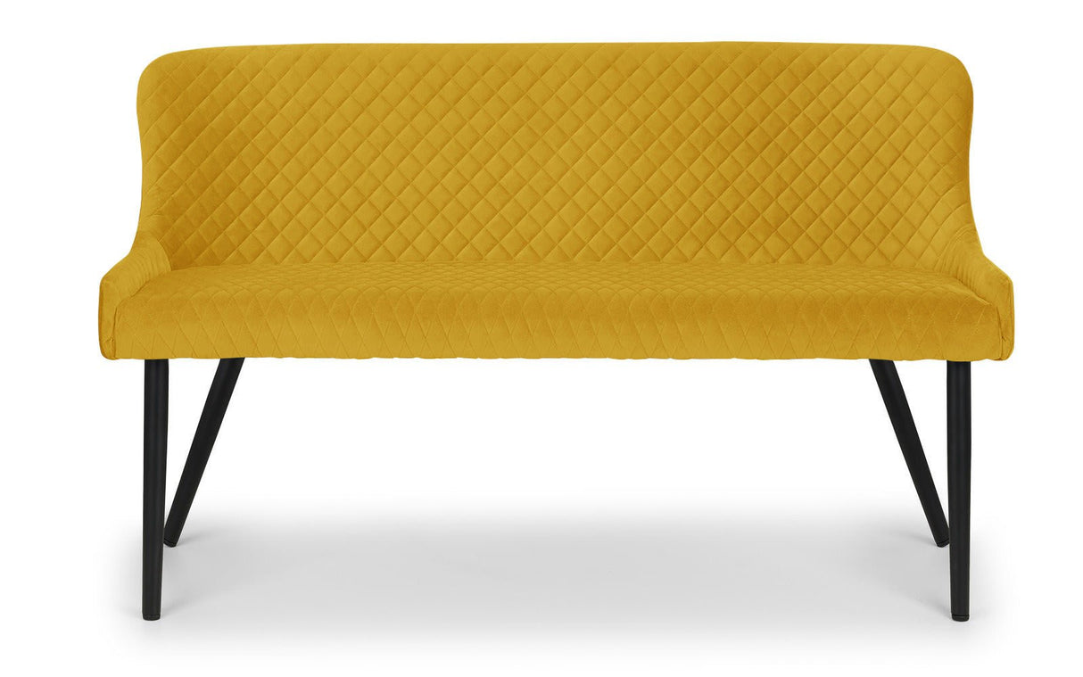 Julian Bowen Benches Luxe High Back Bench - Mustard