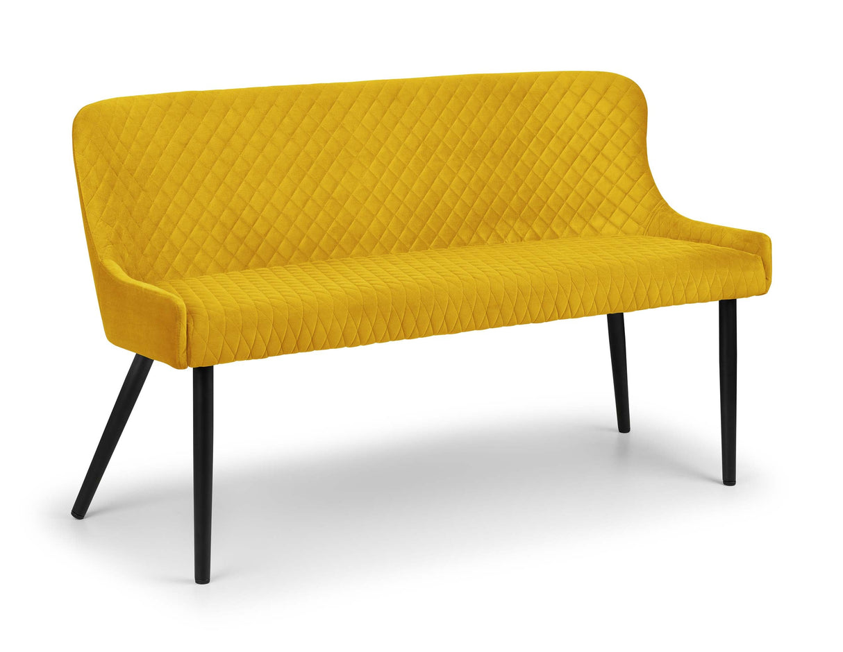 Julian Bowen Benches Luxe High Back Bench - Mustard