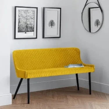 Julian Bowen Benches Luxe High Back Bench - Mustard