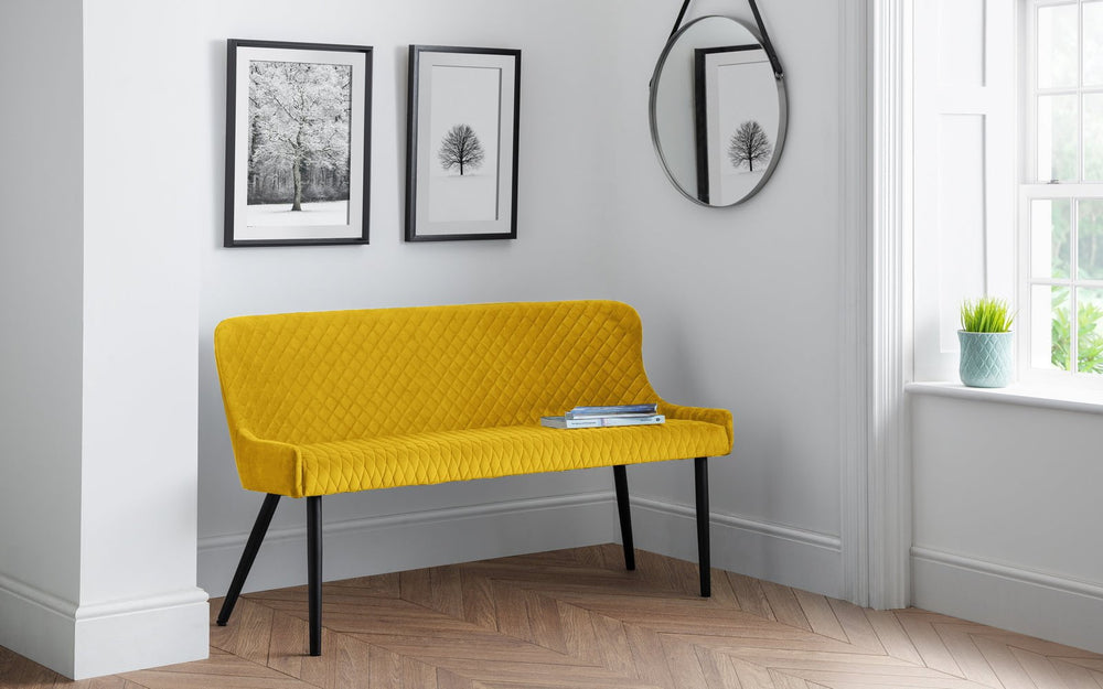 Julian Bowen Benches Luxe High Back Bench - Mustard