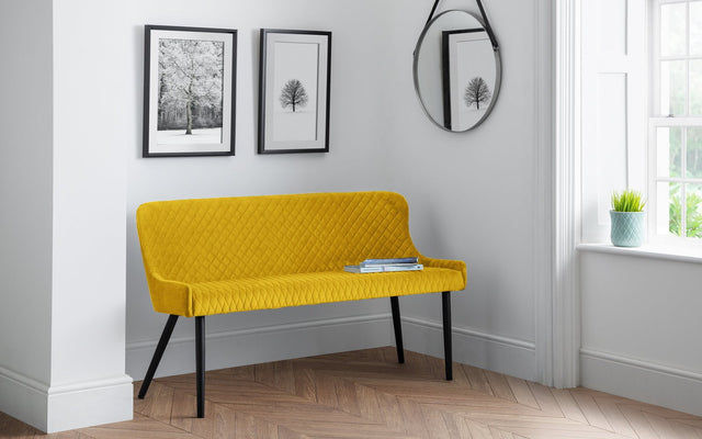 Julian Bowen Benches Luxe High Back Bench - Mustard