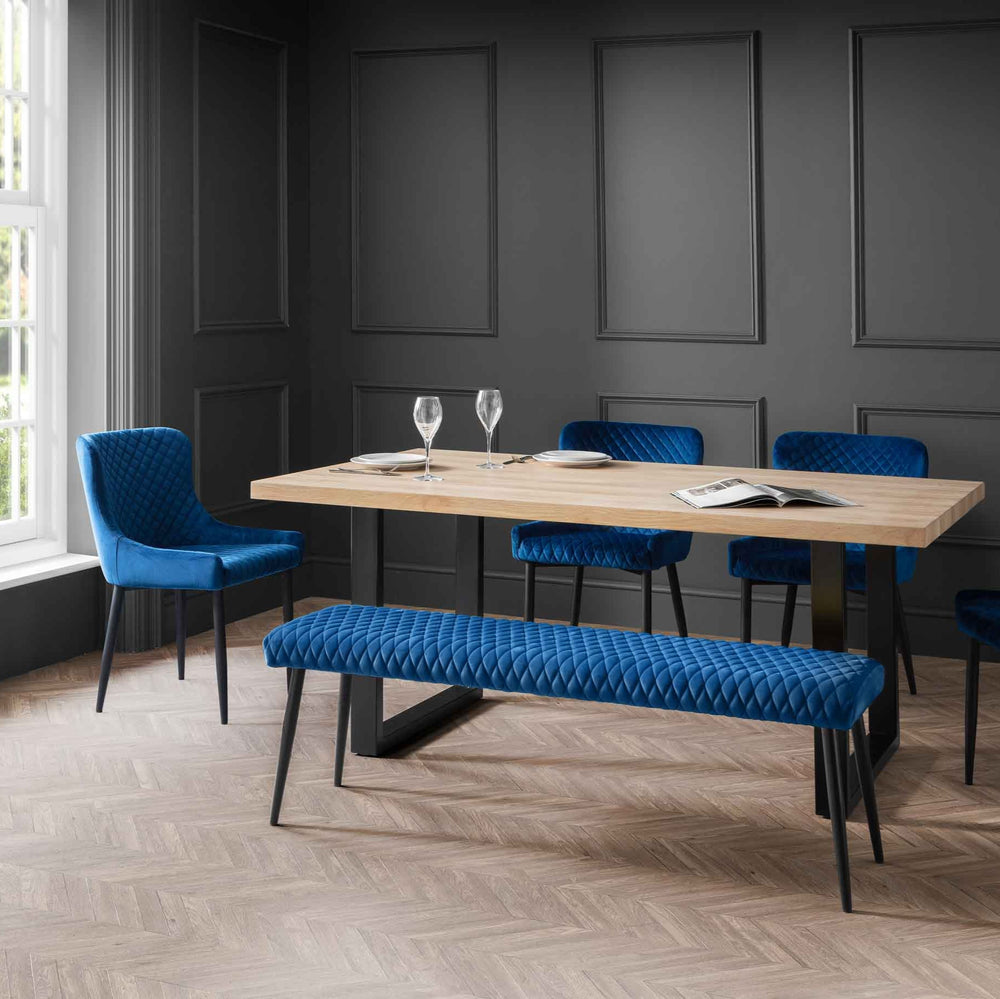 Julian Bowen Benches Luxe Low Bench - Blue