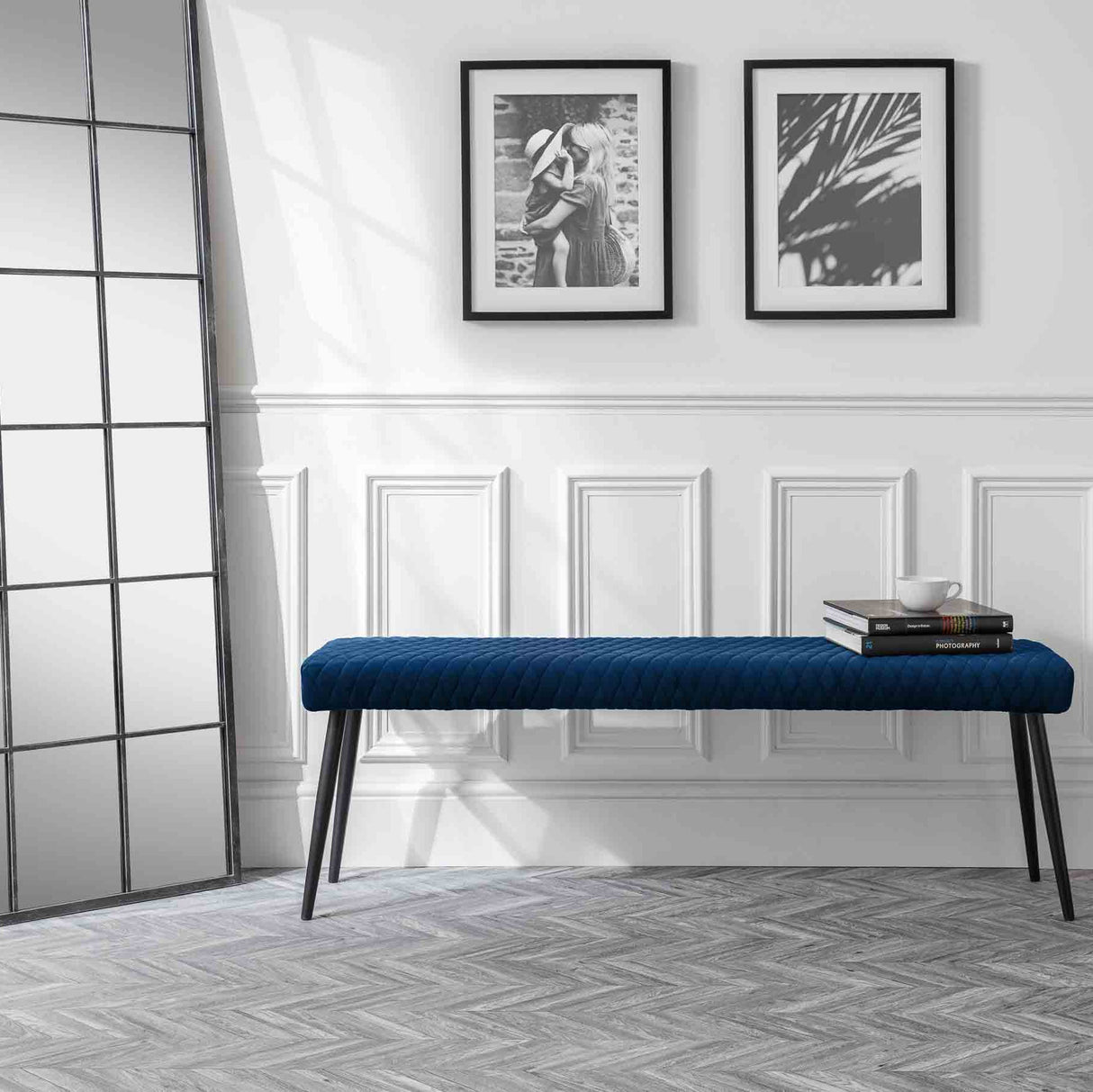 Julian Bowen Benches Luxe Low Bench - Blue