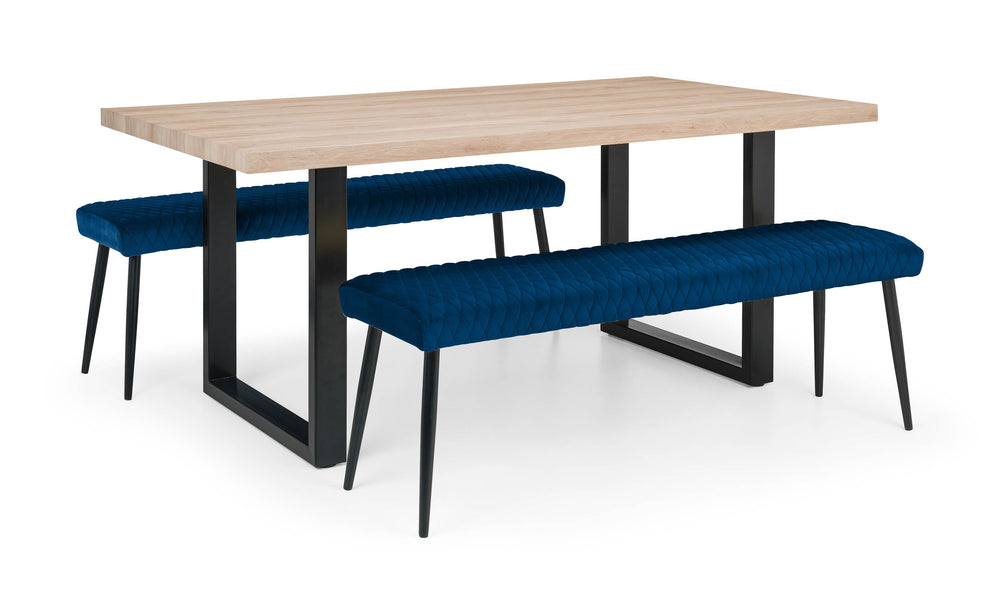 Julian Bowen Benches Luxe Low Bench - Blue