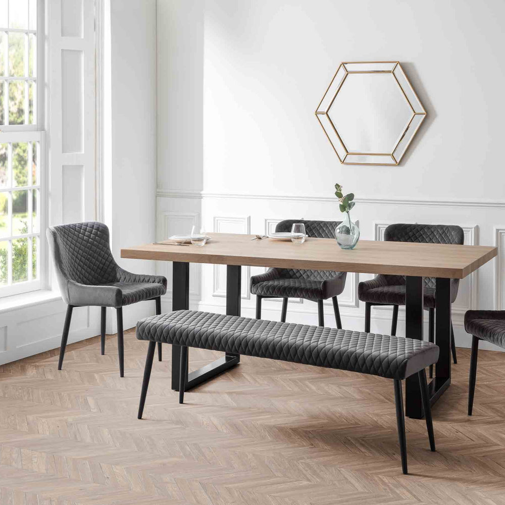 Julian Bowen Benches Luxe Low Bench - Grey