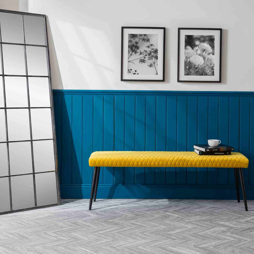 Julian Bowen Benches Luxe Low Bench - Mustard