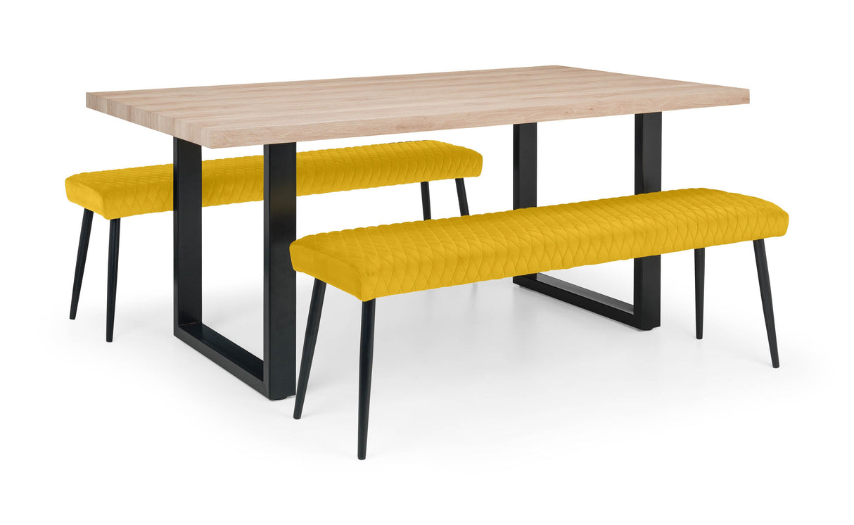 Julian Bowen Benches Luxe Low Bench - Mustard