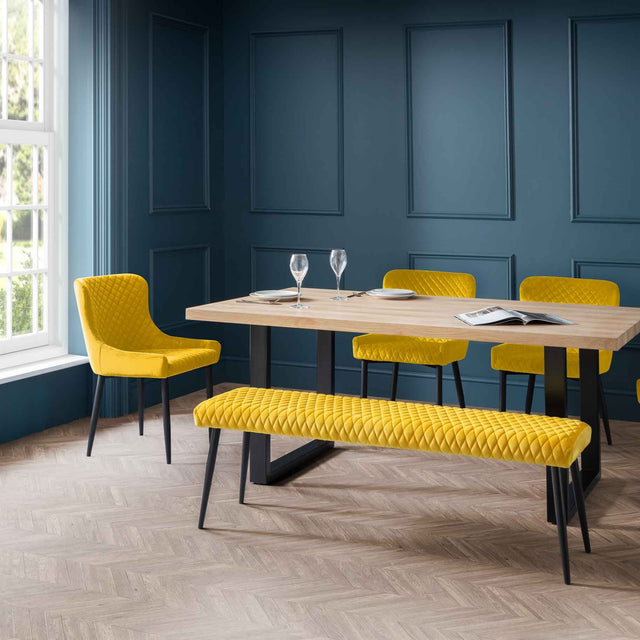 Julian Bowen Benches Luxe Low Bench - Mustard