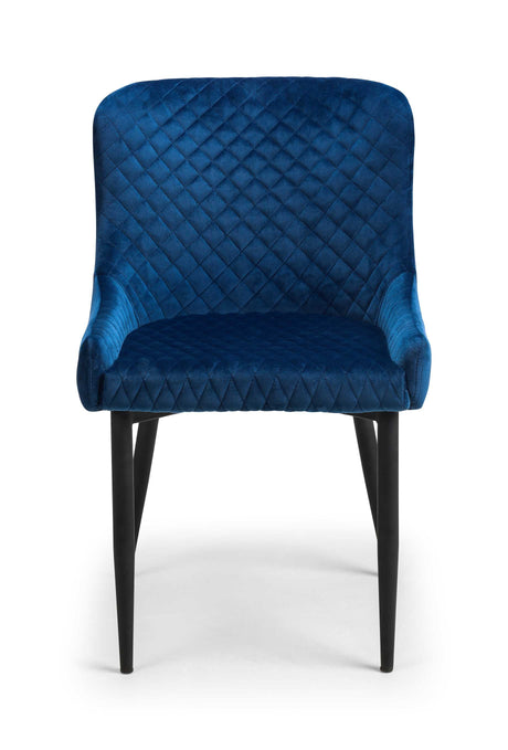 Julian Bowen Dining Chairs Luxe Velvet Dining Chairs - Blue - Sold in pairs