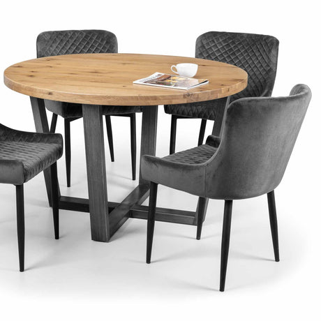 Julian Bowen Dining Chairs Luxe Velvet Dining Chairs - Grey - Sold in pairs
