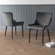 Julian Bowen Dining Chairs Luxe Velvet Dining Chairs - Grey - Sold in pairs