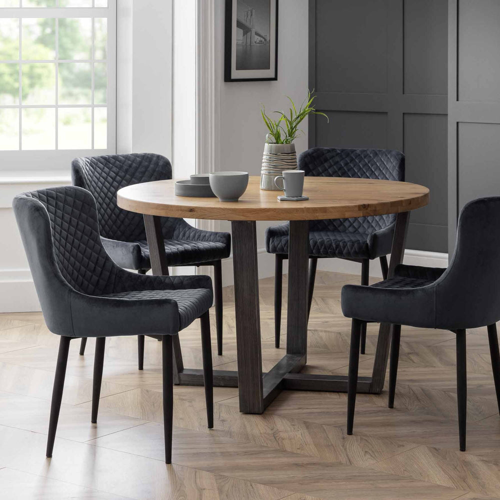 Julian Bowen Dining Chairs Luxe Velvet Dining Chairs - Grey - Sold in pairs