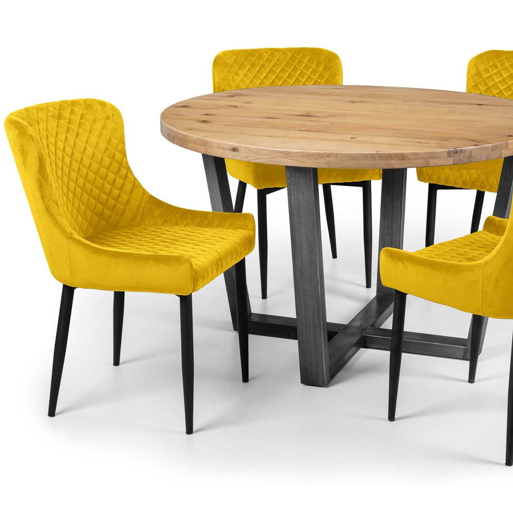 Julian Bowen Dining Chairs Luxe Velvet Dining Chairs - Mustard - Sold in pairs
