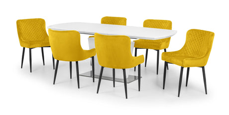 Julian Bowen Dining Chairs Luxe Velvet Dining Chairs - Mustard - Sold in pairs