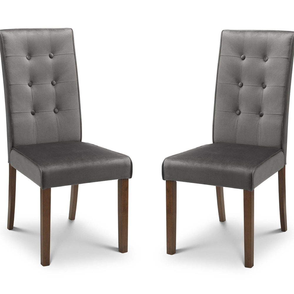 Julian Bowen Dining Chairs Madrid Velvet Dining Chairs - Sold in pairs