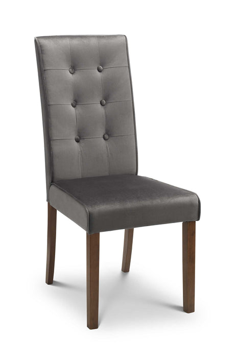 Julian Bowen Dining Chairs Madrid Velvet Dining Chairs - Sold in pairs