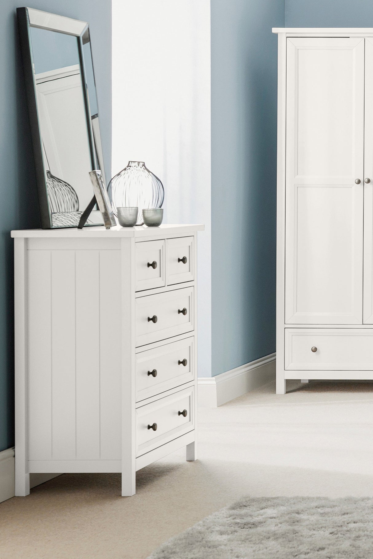 Julian Bowen Chests Maine 3 + 2 Drawer Chest - Surf White