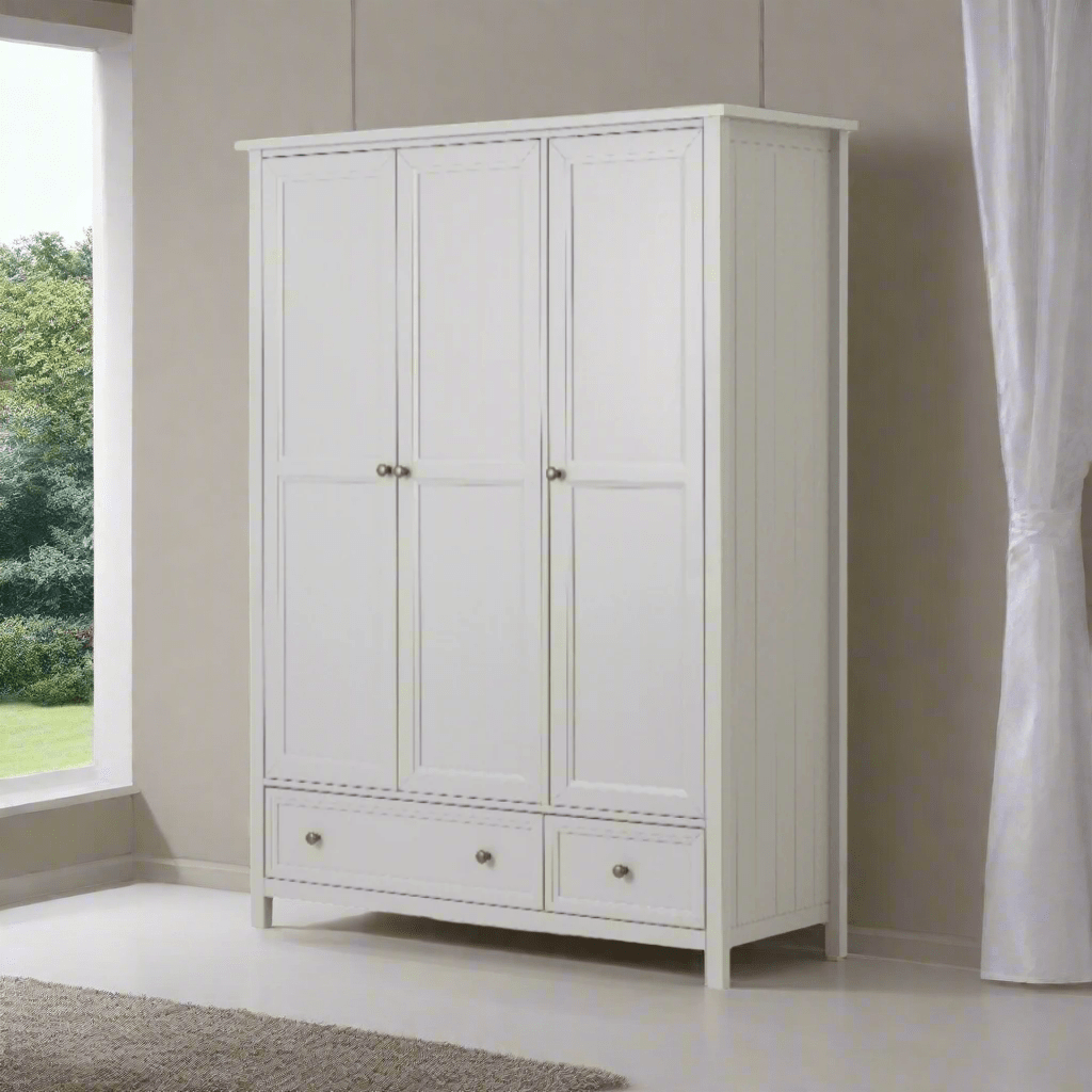 Julian Bowen Wardrobes Maine 3 Door Combination Wardrobe - Dove Grey