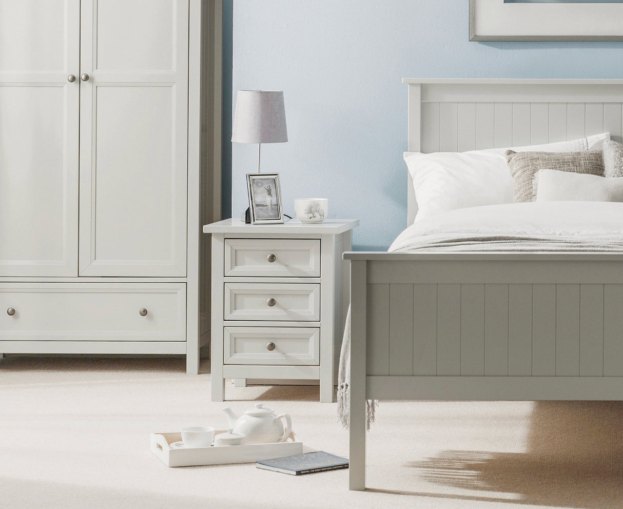 Julian Bowen Bedside Maine 3 Drawer Bedside - Dove Grey