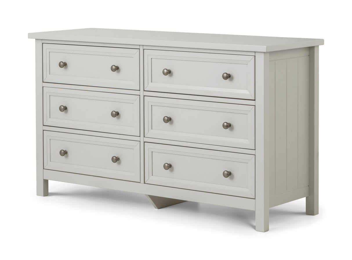 Julian Bowen Chests Maine 6 Drawer Wide Chest - Dove Grey